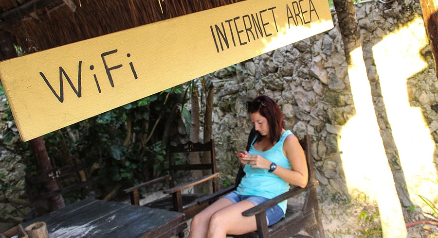 Tulum - Wifi koutek v Cabanas Zazilkin