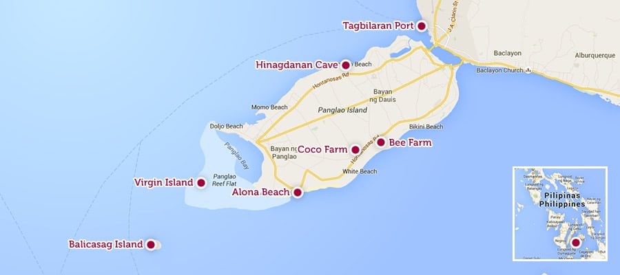 Cestopis Filipíny - Mapa Panglao