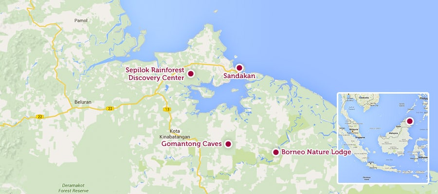 Cestopis Malajsie - Borneo - Mapa